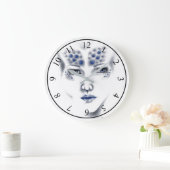 Grande Horloge Ronde Miss Universe Alien Lady Original Art Clock (Maison)