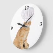 Grande Horloge Ronde Mister Cat Chef Vous (Angle)