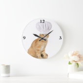 Grande Horloge Ronde Mister Cat Chef Vous (Maison)