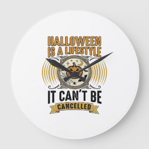 Grande Horloge Ronde Mode de vie Halloween Typographie de citrouille vi