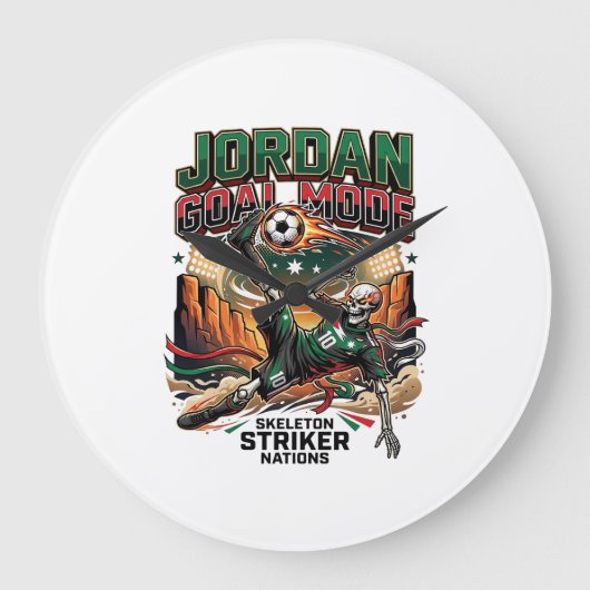 Grande Horloge Ronde Mode Jordan Objectif Squelette Nations Attaquant D (Recto)