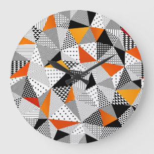 Grande Horloge Ronde Mode triangulaire : Élégance Polygonale Vintage.