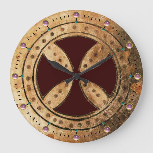 Grande Horloge Ronde MODÈLE ANTIQUE TRAVERS LES Gemstones D'Améthyste r (Recto)