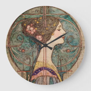 Grande Horloge Ronde Modèle Art Nouveau