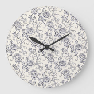 Grande Horloge Ronde Modèle champêtre de Blue Rose Cottage Core