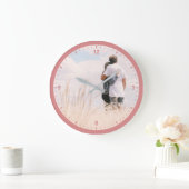 Grande Horloge Ronde Modèle de photo de couples amoureux Rose couleur r (Maison)