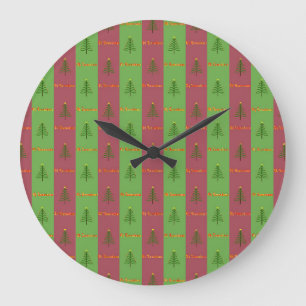 Grande Horloge Ronde Modèle de sapin de Noël Old World Evergreen