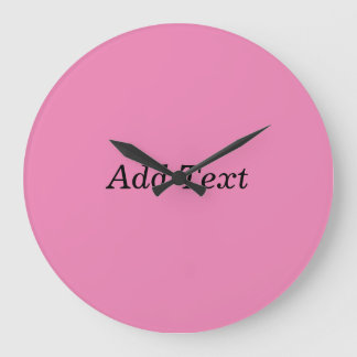 Grande Horloge Ronde Modèle de texte personnalisable rose