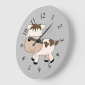 Grande Horloge Ronde Modèle de vache illustré (Angle)