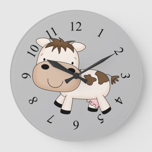 Grande Horloge Ronde Modèle de vache illustré (Recto)