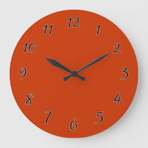 Grande Horloge Ronde Modèle orange brûlé