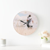 Grande Horloge Ronde Modèles de photo de couples amoureux Noms Chiffres (Maison)