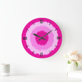 Grande Horloge Ronde Modern batik circles - fuchsia pink (Maison)
