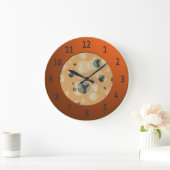 Grande Horloge Ronde Modern Bubbles with Shiny Orange Digits (Maison)
