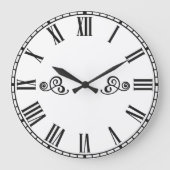 Grande Horloge Ronde Modern Minimalism Black Roman Numbers (Recto)