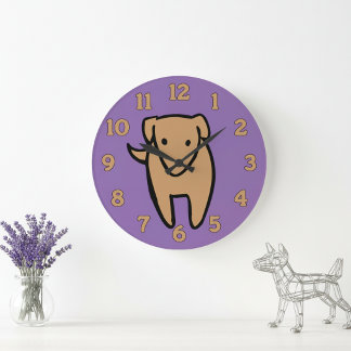 Grande Horloge Ronde Modern Minimalist Art Wall Clock For Dog Lovers