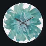 Grande Horloge Ronde Modern Teal Bloom Artistic Wall Clock – Large Flor<br><div class="desc">Turn Every Moment into a Work of Art. Add a refreshing touch of nature to your home with our Teal Bloom Floral Wall Clock. This isn't just a timepiece; it's a statement piece. Featuring a stunning, high-definition turquoise flower with intricate, multi-layered petals, this clock brings a modern, serene vibe to...</div>