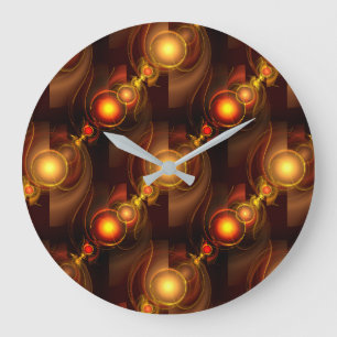 Grande Horloge Ronde Moderne Bohème Élégant Motif Artistique Abstrait D
