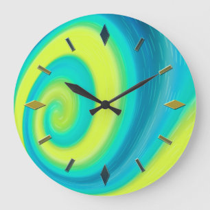 Grande Horloge Ronde Moderne, élégant, abstrait, décoratif, horloge, co