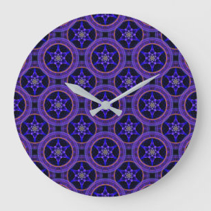 Grande Horloge Ronde Moderne Florale Bohème Élégant Motif Abstrait #505