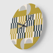 Grande Horloge Ronde Moderne géométrique, rétro motif scandinave (Angle)