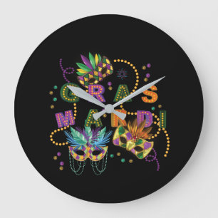 Grande Horloge Ronde Moderne Mardi Gras