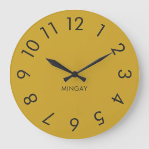 Grande Horloge Ronde Moderne minimaliste Personnalisé Maïs solide Jau