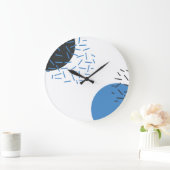 Grande Horloge Ronde Moderne, simple, cool, abstrait, motif graphique (Maison)