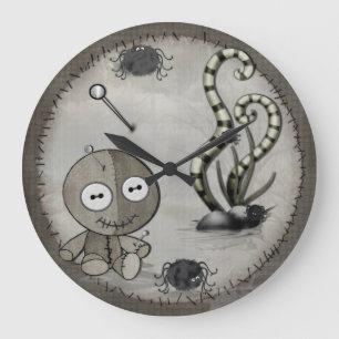 Grande Horloge Ronde MOJO Gothic Voodoo Doll Folk Art