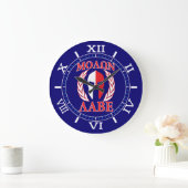 Grande Horloge Ronde Molon Labe Spartan Mask Laurels Red Blue Dial (Maison)