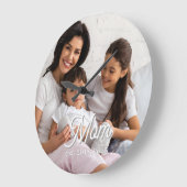 Grande Horloge Ronde Mom Established Black White Script Photo (Angle)