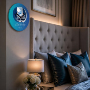 Grande Horloge Ronde Moment pour moi Respirer Bleu