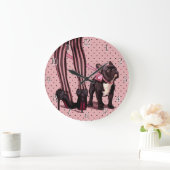 Grande Horloge Ronde Mon bouledogue français (Maison)