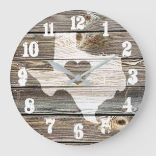 Grande Horloge Ronde Mon cœur rustique appartient aux Texs
