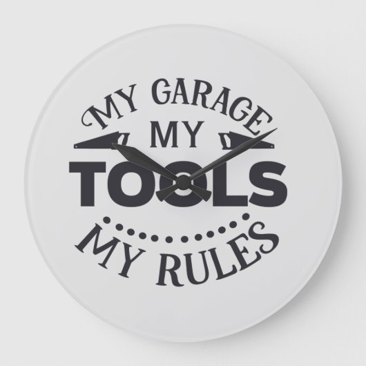 Grande Horloge Ronde Mon Garage Mes règles (Recto)