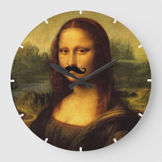 Grande Horloge Ronde Mona Lisa Avec Moustache (Recto)