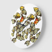 Grande Horloge Ronde Monarch Butterflies (Angle)