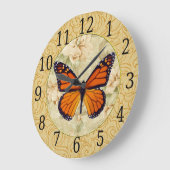 Grande Horloge Ronde Monarch Butterfly (Angle)