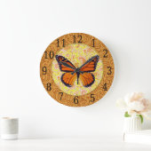 Grande Horloge Ronde Monarch Butterfly On Paisley Clock (Maison)
