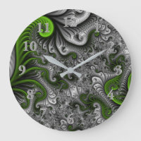 Monde Fantastique Art Fractal Abstrait Vert Et Gri