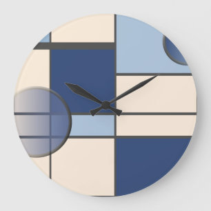 Grande Horloge Ronde Mondrian & Blue