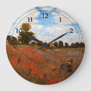 Grande Horloge Ronde Monet - Coquelicots sauvages