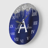 Grande Horloge Ronde Mongram de Silver Navy (Angle)