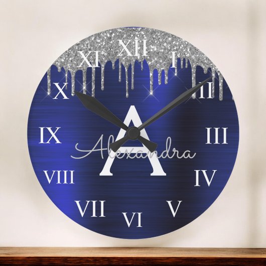 Grande Horloge Ronde Mongram de Silver Navy