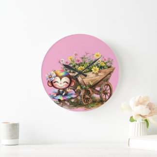 Grande Horloge Ronde Monkey Ballerina