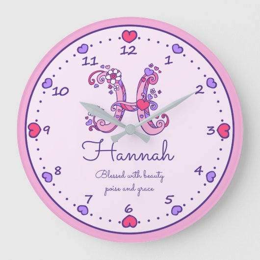 Grande Horloge Ronde Monogram H Hannah hearts name meaning clock (Recto)