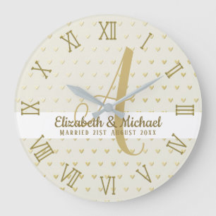 Grande Horloge Ronde Monogram Newlywed Wedding Gold Elegant Venin