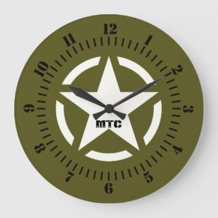 Grande Horloge Ronde Monogram Star Vintage Decal Khaki Green on a