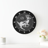 Grande Horloge Ronde Monograme de Chrome Like Running Deer Carbon (Maison)