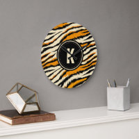 Monogramme à motif noir et orange